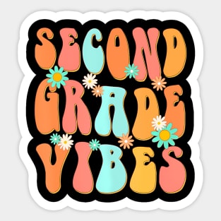 Second Grade Vibes 2Nd Grade Teacher Back To School Groovy Sticker